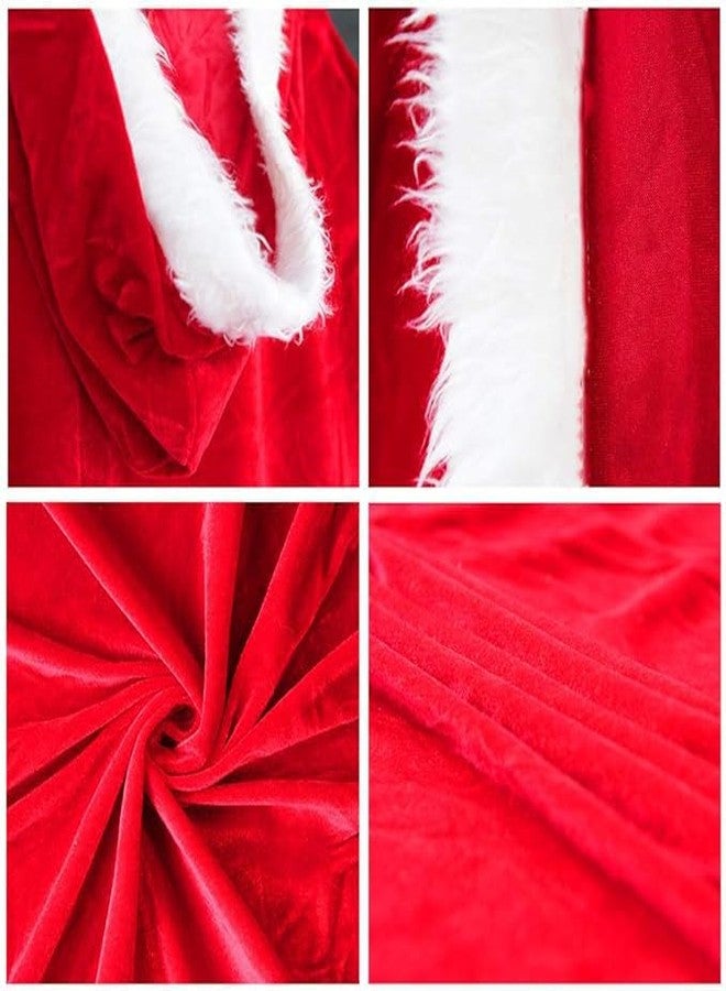 Fancy Agents Kids Cute Santa Claus Velvet Hooded Cape Robe Christmas Costume | Xmas Cap | Dress for 4-6 Years - Image 4